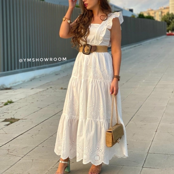 MANGO Embroidered midi dress - Picture 5 of 9